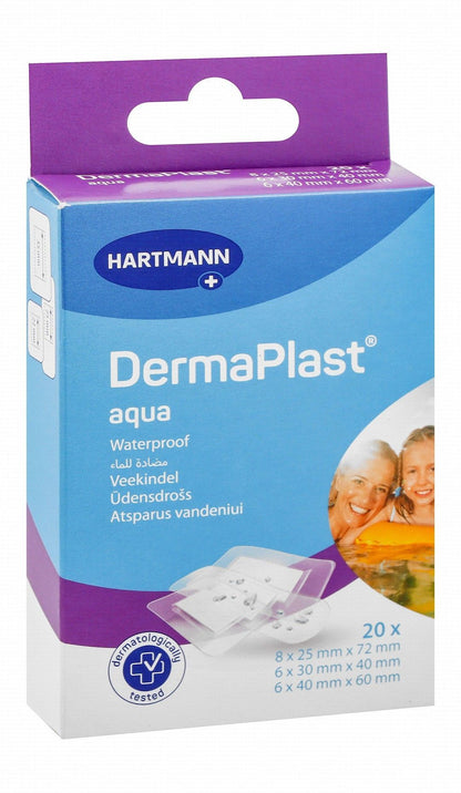 Hartmann Dermaplast Aqua Waterproof Assorted Plasters, 20 Pieces - Makkah Pharmacy