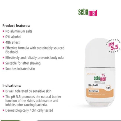 Sebamed Deo Roll-On Balsam Sensitive 50 ml - Makkah Pharmacy