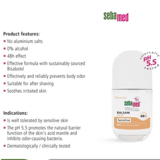 Sebamed Deo Roll-On Balsam Sensitive 50 ml - Makkah Pharmacy