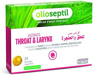 Olioseptil Lozenges Throat Larynx Honey Eucalyptus 24 Lozenges