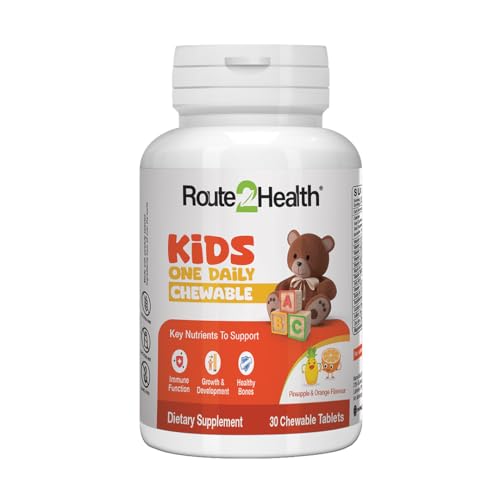 Route 2 Health Kids Multivitamins – 30 Chewables, Pineapple & Orange Flavor