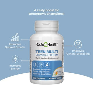 Route 2 Health Teen Boys Multivitamins - 30 Chewable Tablets