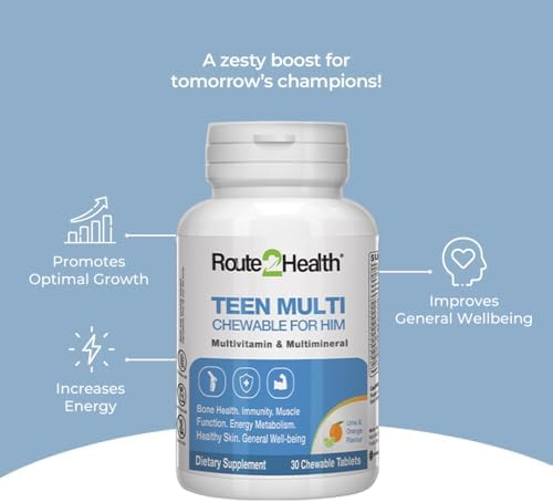 Route 2 Health Teen Boys Multivitamins – 30 Chewable Tablets