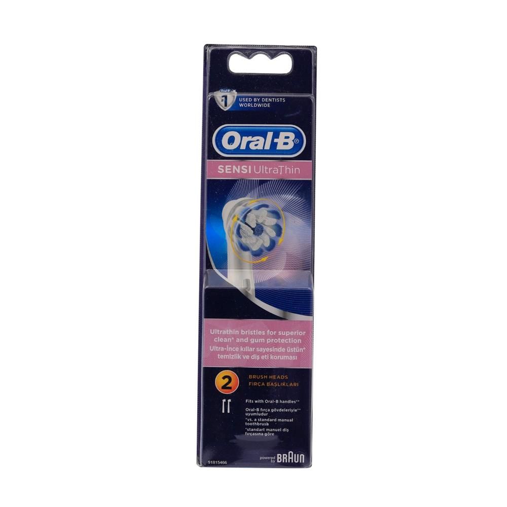 Oral-B Sensi Ultrathin Replacement Toothbrush Heads, 2 Pieces - Makkah Pharmacy