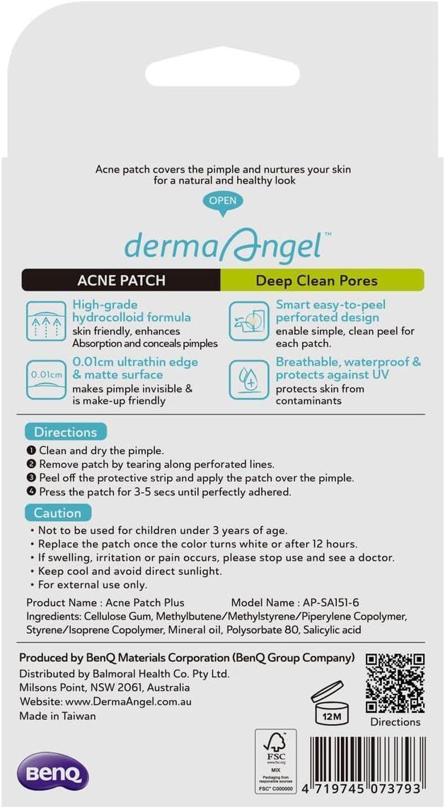 Derma Angel Waterproof 12mm Day & Night Spot Patches with Salicylic Acid, 24 Pieces - Makkah Pharmacy