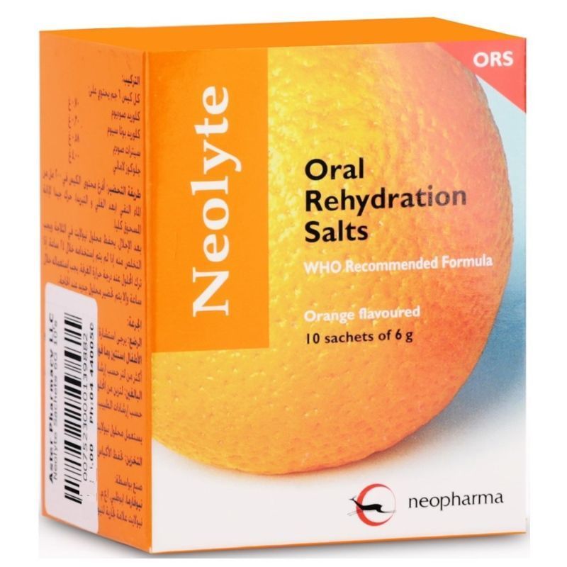 Neolyte Oral Rehydration Salts Orange Flavour 10 x 6 gr - Makkah Pharmacy