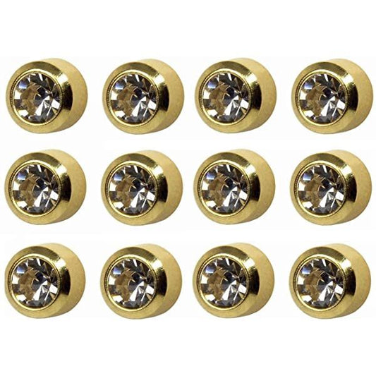 Caflon Ear Piercing Bezel Earrings Studs Assorted Colors, 4mm - Makkah Pharmacy
