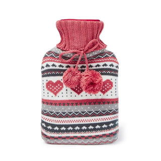 Hot Water Bottle 1L - Knitted Cover Red [0074]