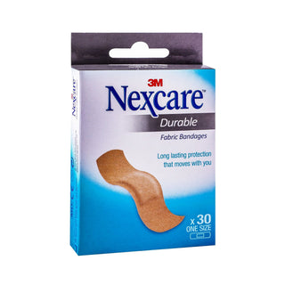 Nexcare Durable Fabric Bandages (72mmx19mm), 30 Pieces