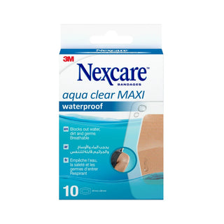 Nexcare Aqua Clear MAXI Waterproof Bandages 582-10DN, G, 60 mm x 88 mm, 10 Pieces
