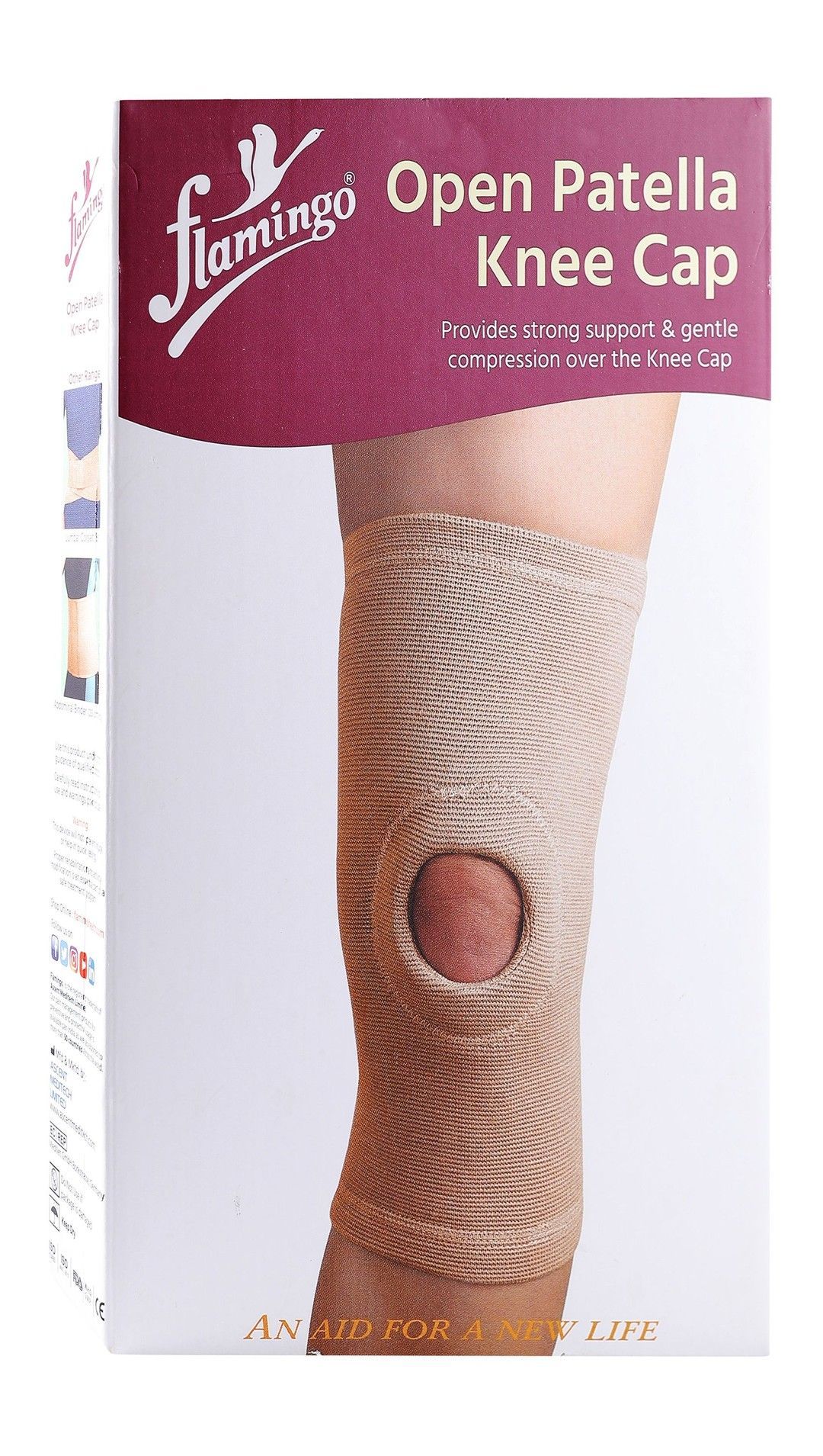 Flamingo Large Beige Open Patella Knee Cap (37.5-42.5cm), 1 Piece - Makkah Pharmacy
