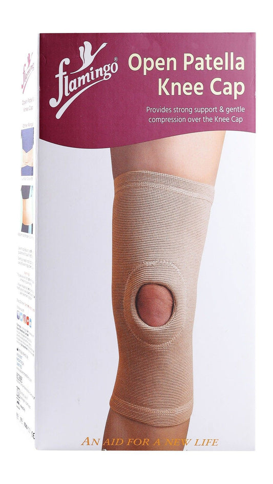 Flamingo Large Beige Open Patella Knee Cap (37.5-42.5cm), 1 Piece - Makkah Pharmacy