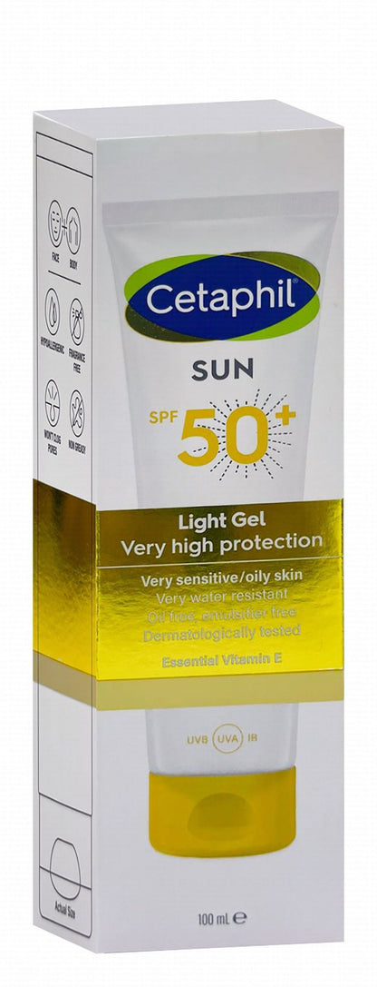 Cetaphil Hypoallergenic Non-Greasy Light Sunscreen for Sensitive & Oily Skin SPF50+, 100ml - Makkah Pharmacy
