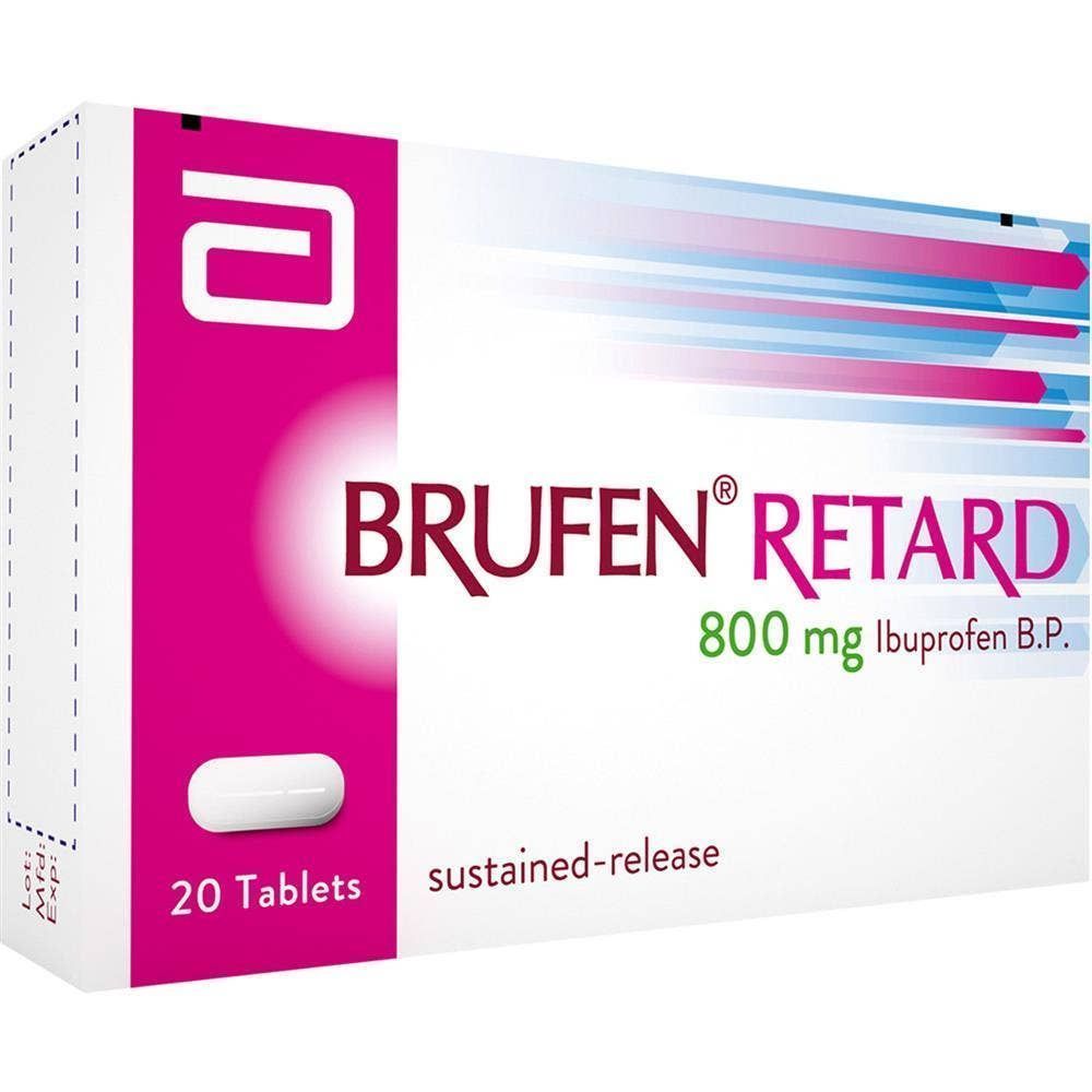 Brufen Retard 800mg Ibuprofen BP, 20 Tablets