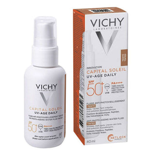 Vichy Capital Soleil UV - Age Tinted Anti Ageing Sunscreen SPF 50+ with Niacinamide, 40ml - Makkah Pharmacy