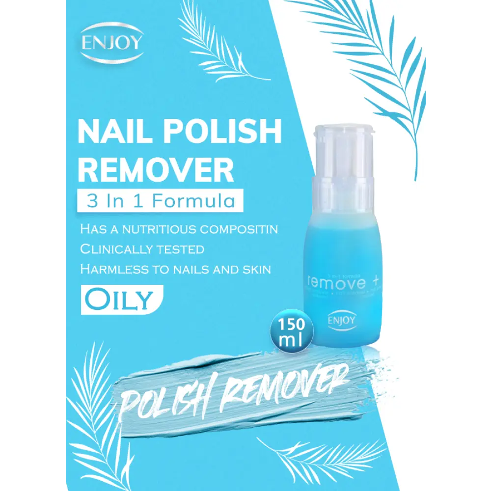 Enjoy Nail Polish Remover - Blue, 150ml - Makkah Pharmacy