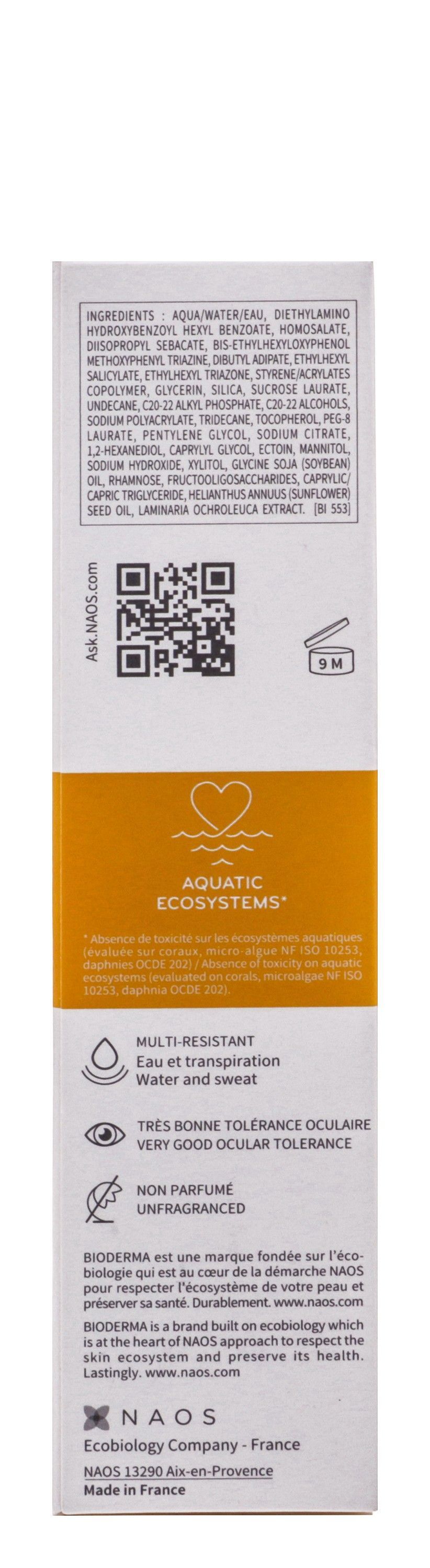 Bioderma Photoderm Fluide Water-Resistant Moisturizing Facial Sunscreen for Sensitive Skin SPF100 PA++++ , 40ml - Makkah Pharmacy