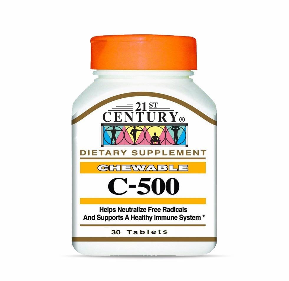 21st Century Vitamin C Orange Chewable 500mg 30 tablets