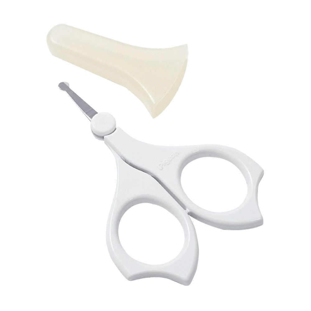 Pigeon Round Tip Baby Nail Scissors with Cap (3+ Months), 1 Piece