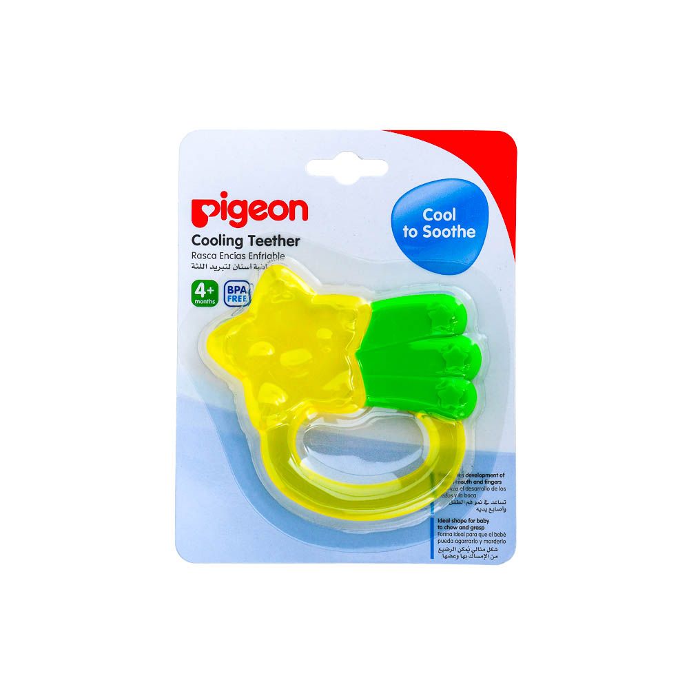 Pigeon Green & Yellow Cooling Teether for Babies (4+ Months), 1 Piece