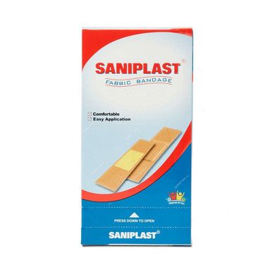 Saniplast Fabric Bandage Box, 100 Pieces - Makkah Pharmacy