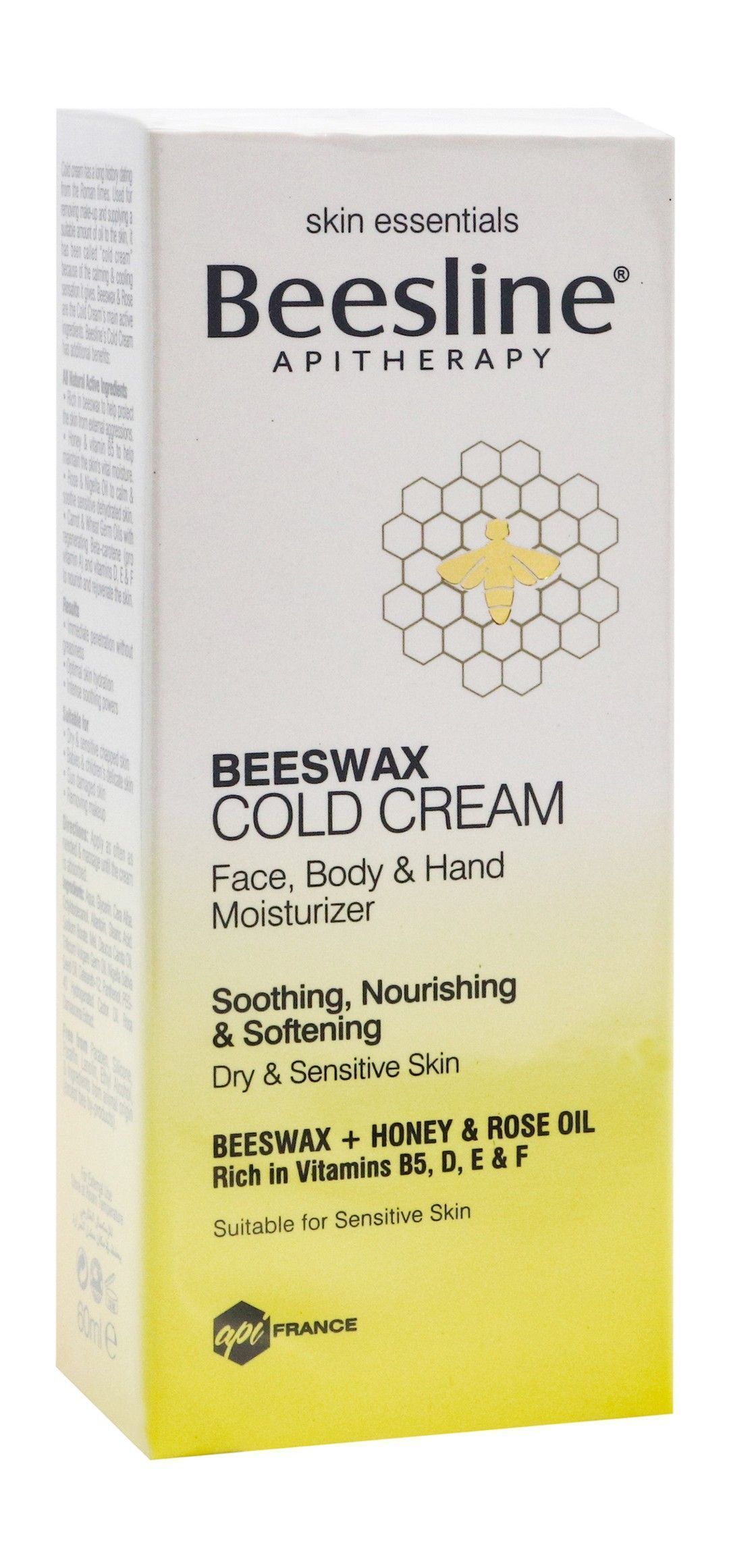 Beesline Beeswax & Rose Oil Face, Body & Hand Moisturizing Cold Cream, 60ml - Makkah Pharmacy