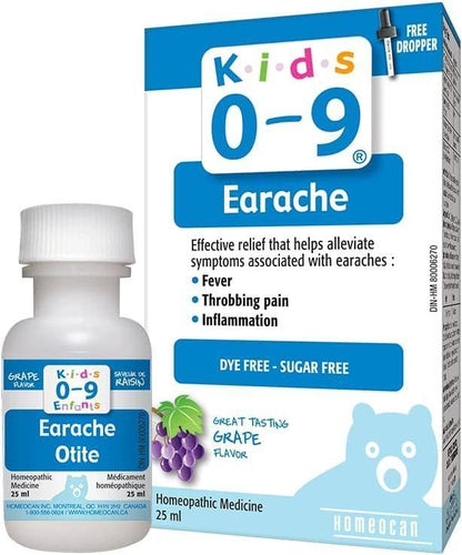 Homeocan Kids Earache Homeopathic Medicine Grape Flavor (0-9 Years), 25ml