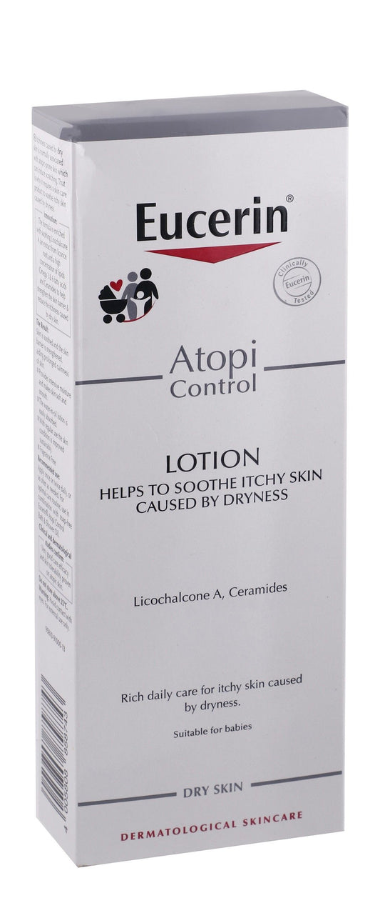 Eucerin Atopi Control Soothing, Anti-Itching & Anti-Dryness Body Lotion with Licochalcone A & Ceramides for Dry Skin, 250ml - Makkah Pharmacy