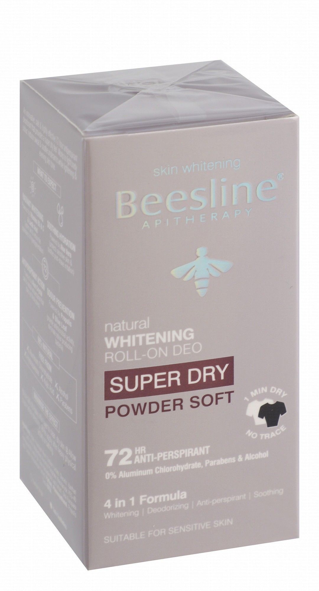 Beesline Apitherapy Super Dry Powder Soft Whitening Aluminum Free Roll-On Deodorant, 50ml - Makkah Pharmacy