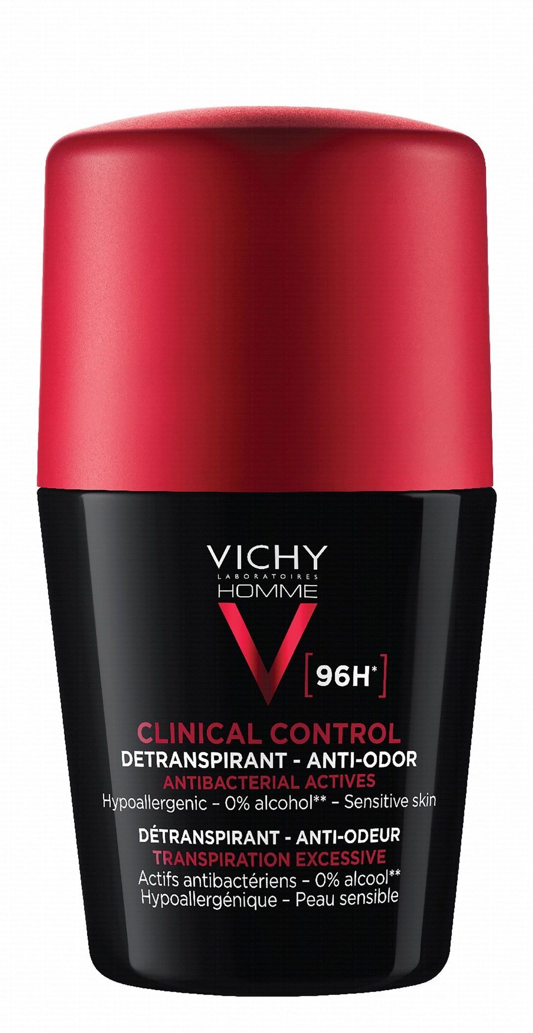 Vichy Hypoallergenic 96H Antiperspirant & Anti-Marks Roll-On Deodorant for Sensitive Skin, 50ml - Makkah Pharmacy
