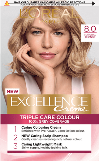 LOreal Paris Excellence Creme Permanent Hair Color, 8 Natural Blonde