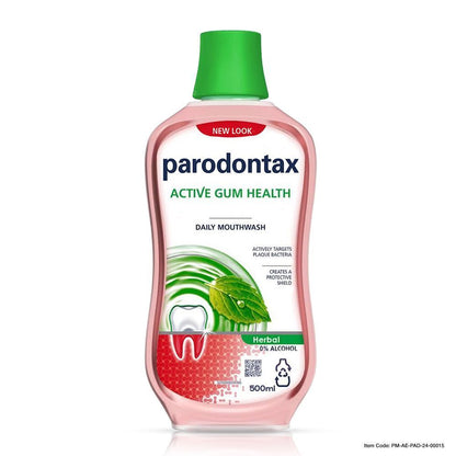 Parodontax Active Gum Health Herbal Daily Mouthwash, 500ml - Makkah Pharmacy