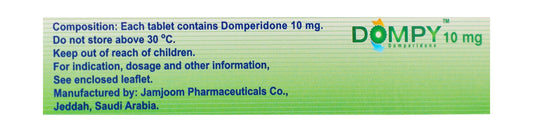 Dompy 10mg Domperidone, 30 Tablets