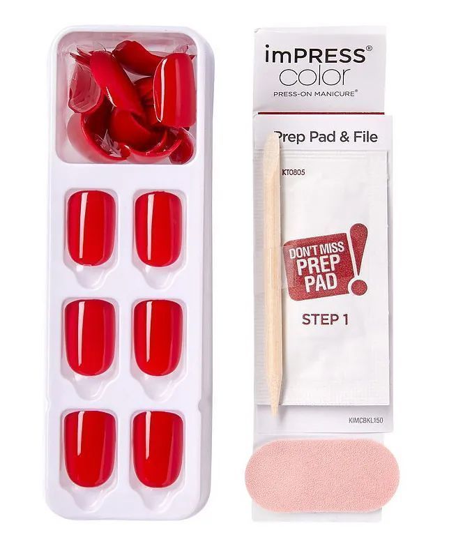 ImPRESS Color One Step Press-On Manicure Kit Reddy Or Not 013, 1 Pack - Makkah Pharmacy