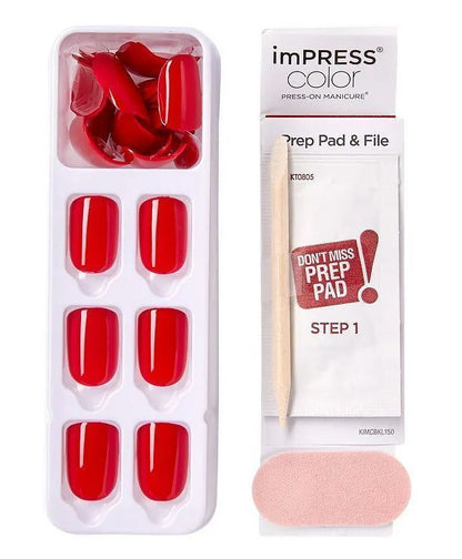 ImPRESS Color One Step Press-On Manicure Kit Reddy Or Not 013, 1 Pack - Makkah Pharmacy