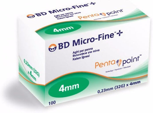 Bd Micro Fine Plus Penta Point 32G X 4Mm Pen Needles 100 Count