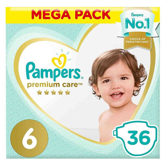 Pampers Premium Care Diapers Size 6 36 Count 15+ Kg