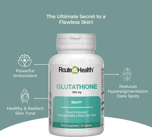 Route 2 Health Glutathione – 30 Capsules for Skin Glow & Immunity