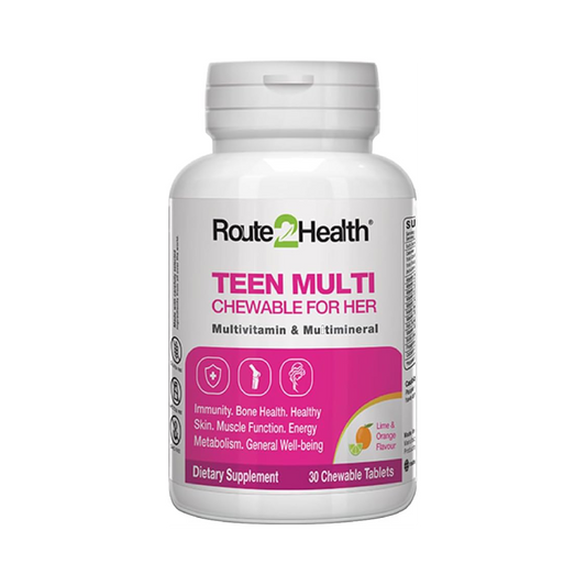 Route 2 Health Teen Girls Multivitamins – 30 Chewables, Lime & Orange