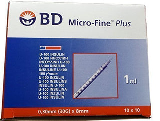 Bd Micro-Fine + Demi Insulin Syringe 1Ml With 30G X 8Mm Needle - Pack Of 100