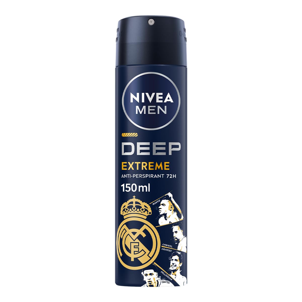 NIVEA Men Deep Extreme Black Carbon 72H Antibacterial & Antiperspirant Deodorant Spray, 150ml