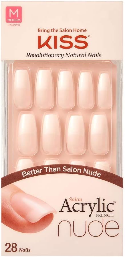 Kiss Salon Acrylic Nude French Nails, Kan07C