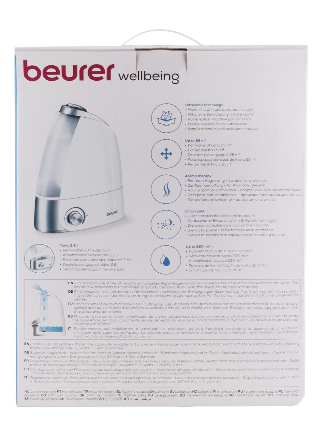 Beurer Wellbeing Ultrasonic Air Humidifier - LB 44, 1 Piece - Makkah Pharmacy