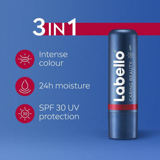 Labello Caring Beauty SPF 30 Lip & Cheek Balm - Red, 4.8g - Makkah Pharmacy