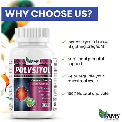 AMS Polysitol Female Fertility Supplement, 90 caplets - Makkah Pharmacy