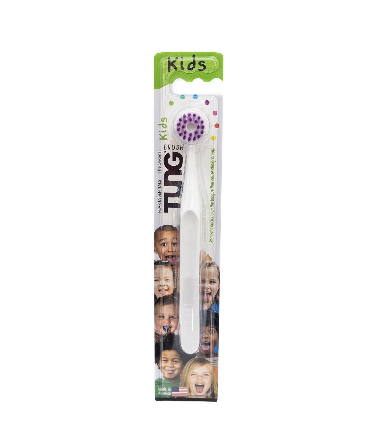 Tung Kids White & Purple Tongue Brush Cleaner, 1 Piece - Makkah Pharmacy