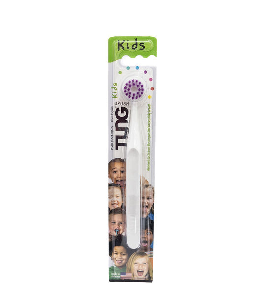 Tung Kids White & Purple Tongue Brush Cleaner, 1 Piece - Makkah Pharmacy