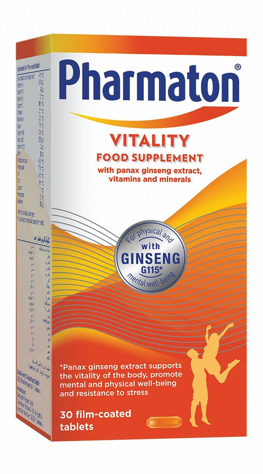 Pharmaton Vitality Food Supplement Film-Coated Tablets, 30 Counts - Makkah Pharmacy