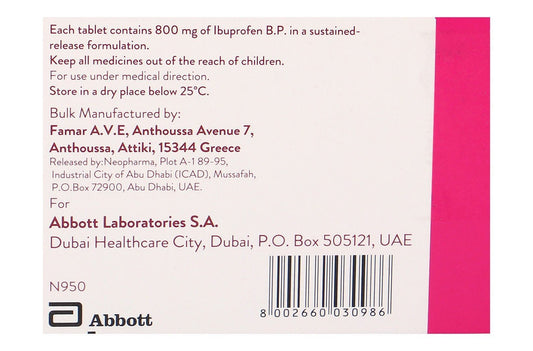 Brufen Retard 800mg Ibuprofen BP, 20 Tablets