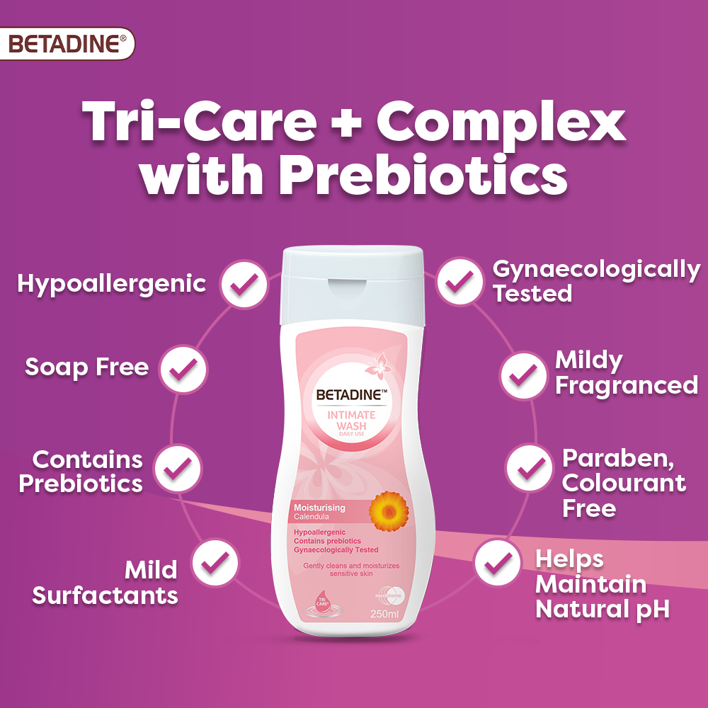 Betadine Moisturizing Calendula Daily Intimate Wash, 250ml - Makkah Pharmacy